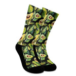 Watercolor Avocado Print Crew Socks