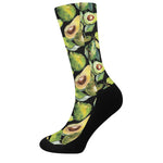 Watercolor Avocado Print Crew Socks