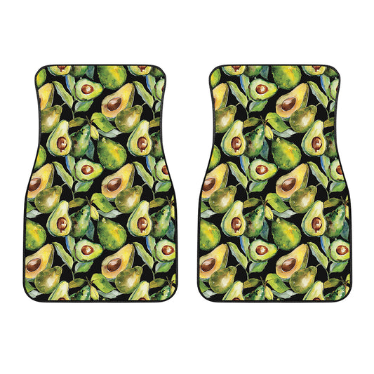 Watercolor Avocado Print Front Car Floor Mats