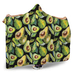 Watercolor Avocado Print Hooded Blanket