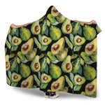 Watercolor Avocado Print Hooded Blanket