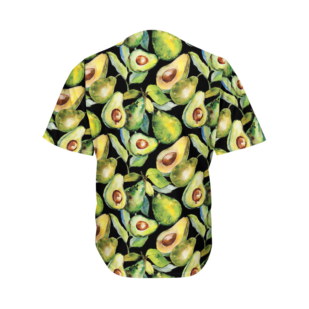 Watercolor Avocado Print Men's Baseball Jersey
