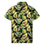 Watercolor Avocado Print Men's Short Sleeve Shirt