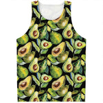 Watercolor Avocado Print Men's Tank Top