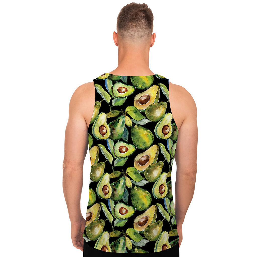 Watercolor Avocado Print Men's Tank Top