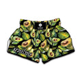 Watercolor Avocado Print Muay Thai Boxing Shorts