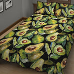 Watercolor Avocado Print Quilt Bed Set