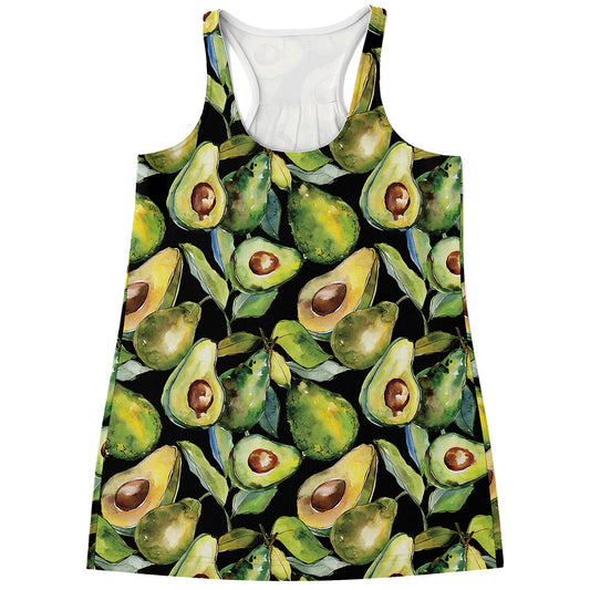 Watercolor Avocado Print Women's Racerback Tank Top