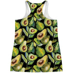 Watercolor Avocado Print Women's Racerback Tank Top