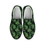 Watercolor Bamboo Pattern Print Black Slip On Shoes