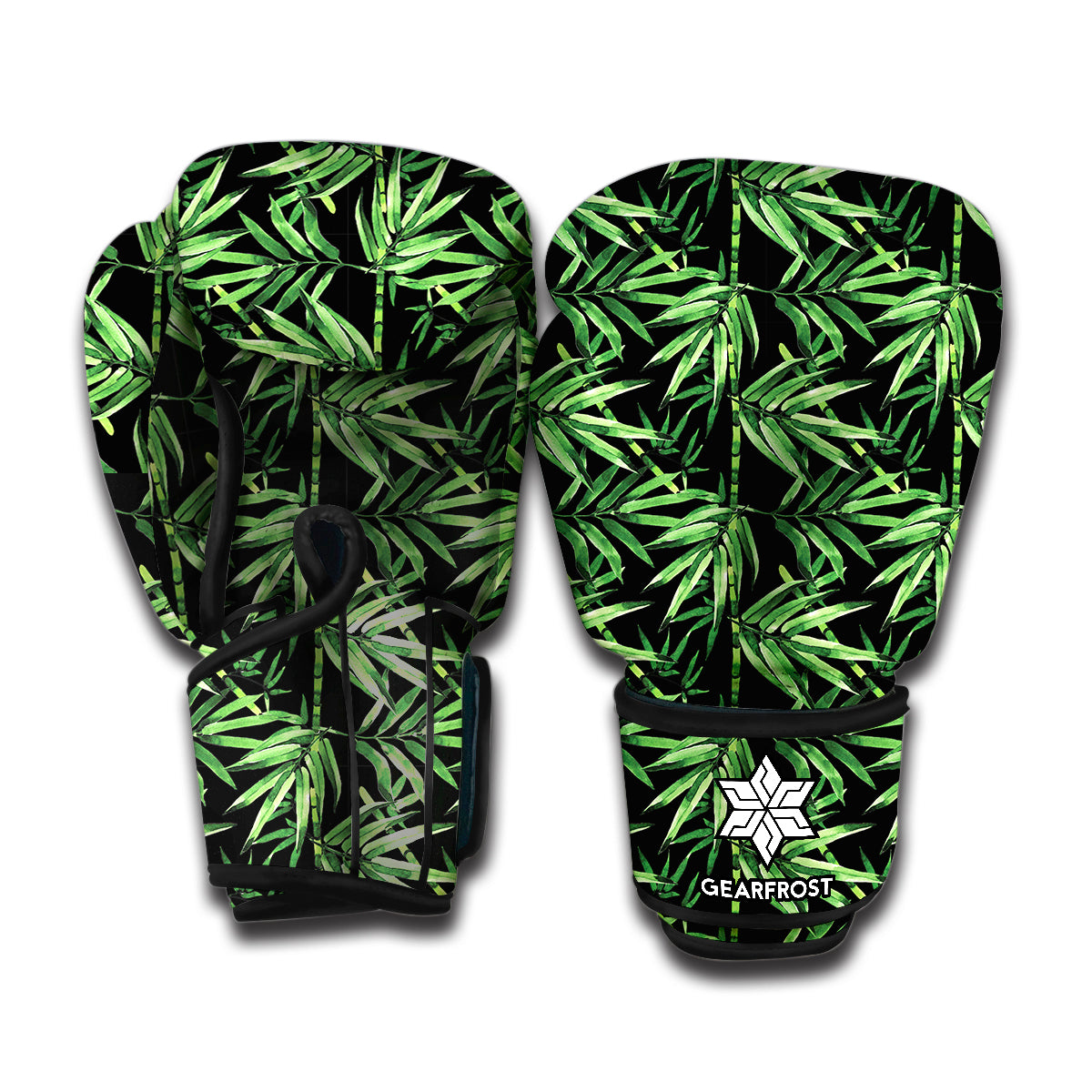 Watercolor Bamboo Pattern Print Boxing Gloves