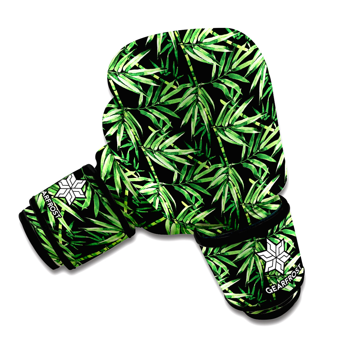 Watercolor Bamboo Pattern Print Boxing Gloves