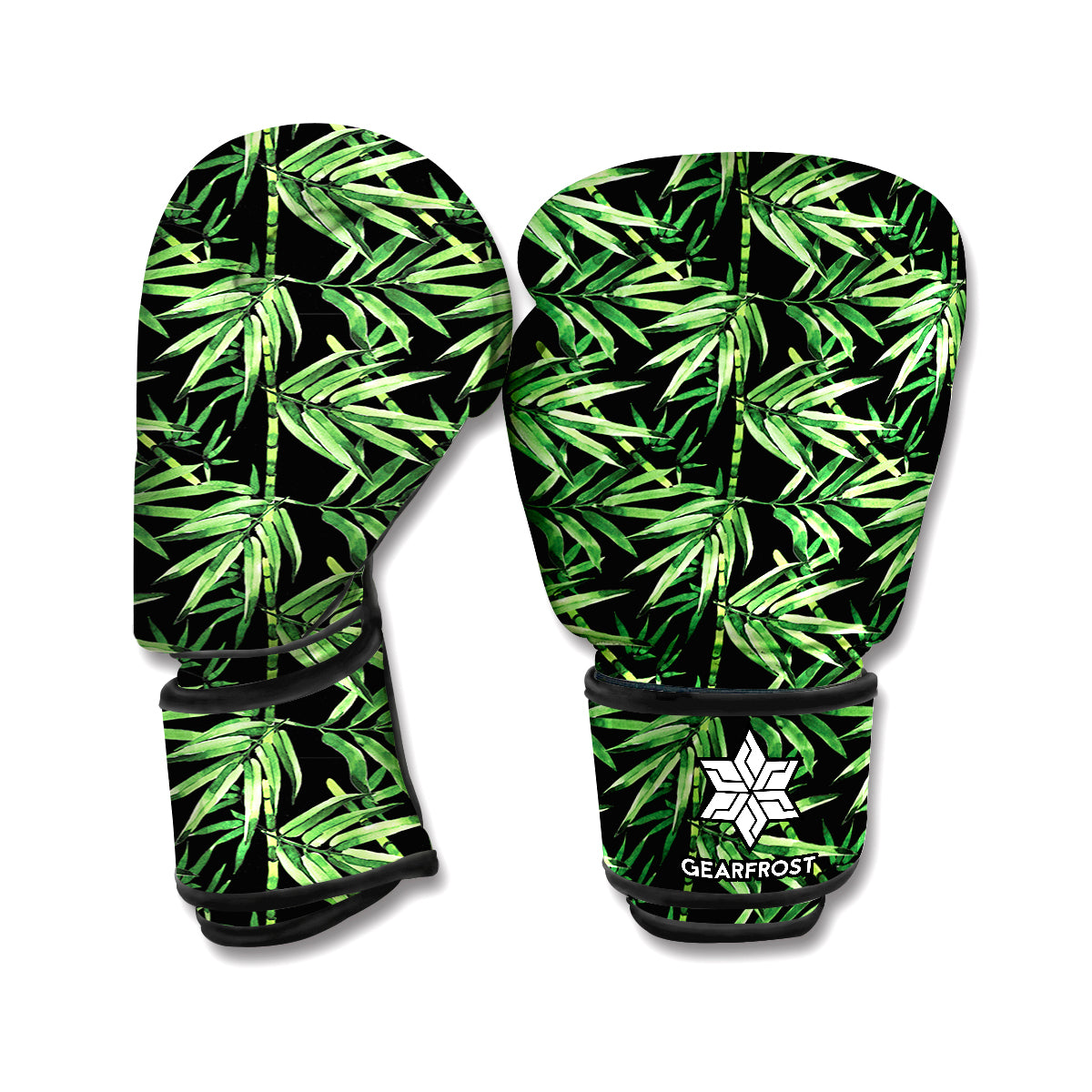 Watercolor Bamboo Pattern Print Boxing Gloves