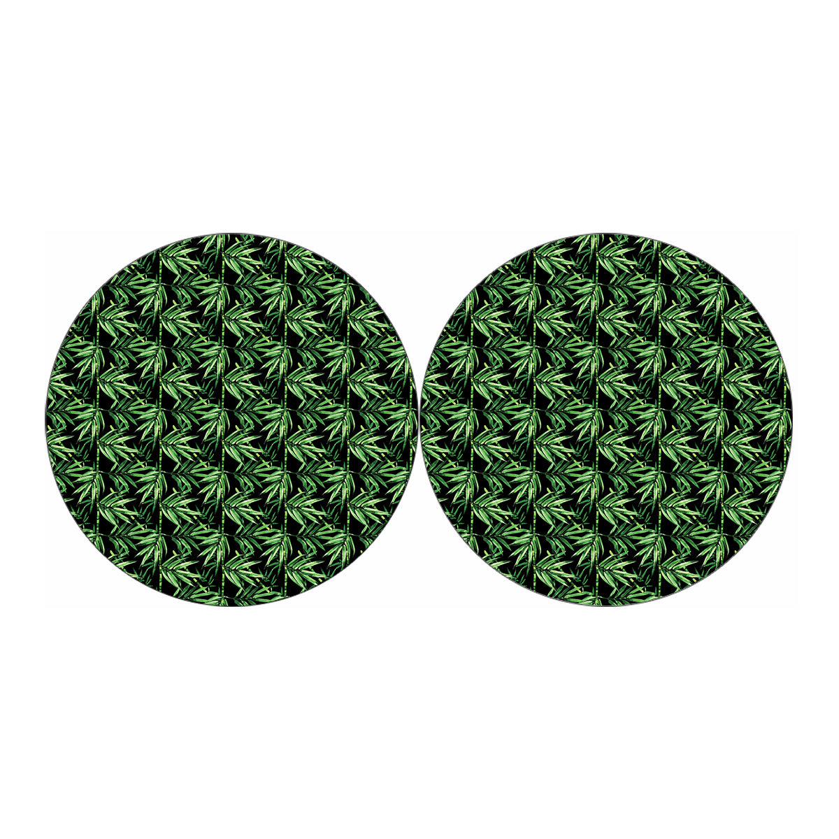 Watercolor Bamboo Pattern Print Car Coasters
