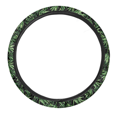 Watercolor Bamboo Pattern Print Car Steering Wheel Cover