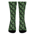 Watercolor Bamboo Pattern Print Crew Socks