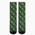 Watercolor Bamboo Pattern Print Crew Socks