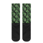 Watercolor Bamboo Pattern Print Crew Socks
