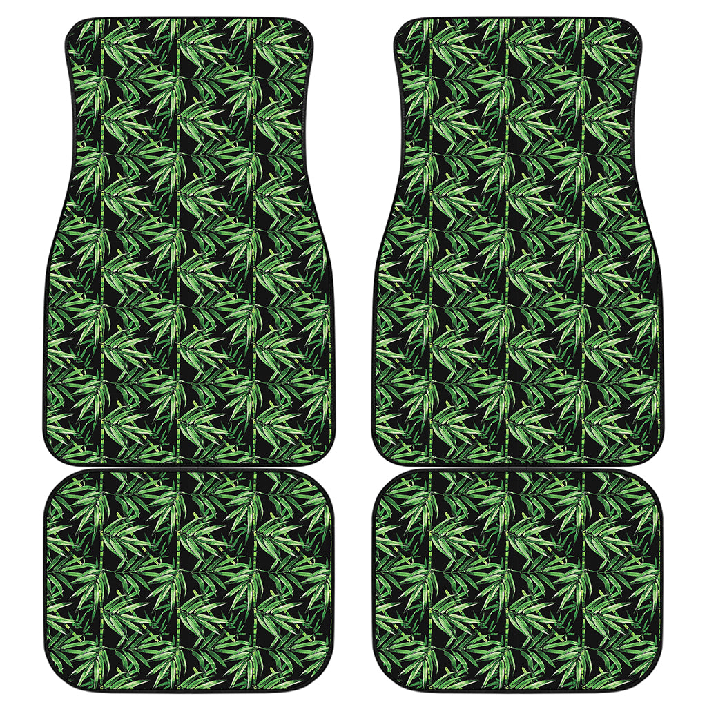 Watercolor Bamboo Pattern Print Front and Back Car Floor Mats