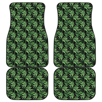 Watercolor Bamboo Pattern Print Front and Back Car Floor Mats