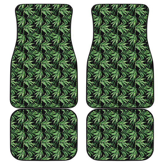 Watercolor Bamboo Pattern Print Front and Back Car Floor Mats