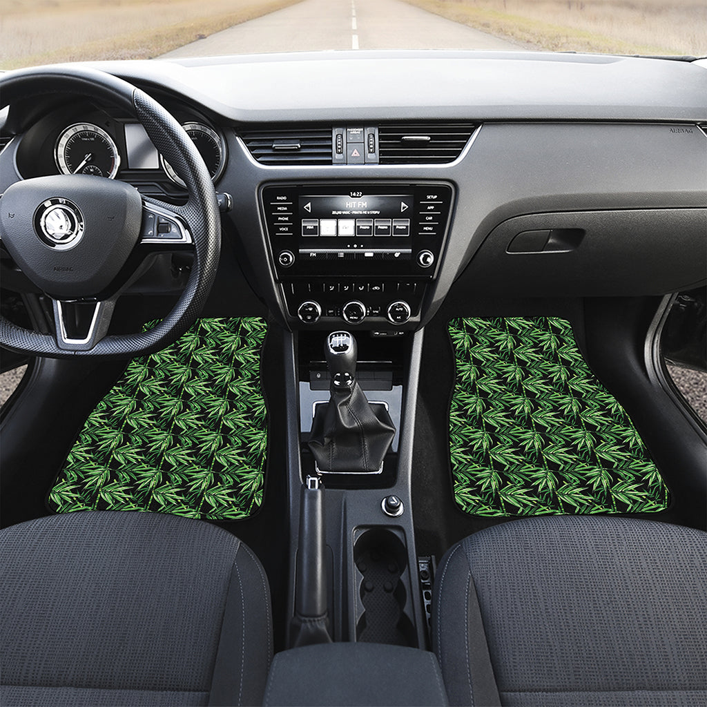 Watercolor Bamboo Pattern Print Front and Back Car Floor Mats