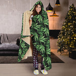 Watercolor Bamboo Pattern Print Hooded Blanket