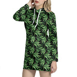 Watercolor Bamboo Pattern Print Hoodie Dress