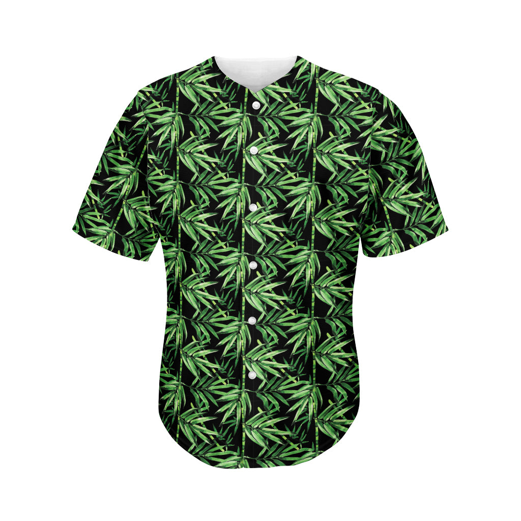 Watercolor Bamboo Pattern Print Men's Baseball Jersey