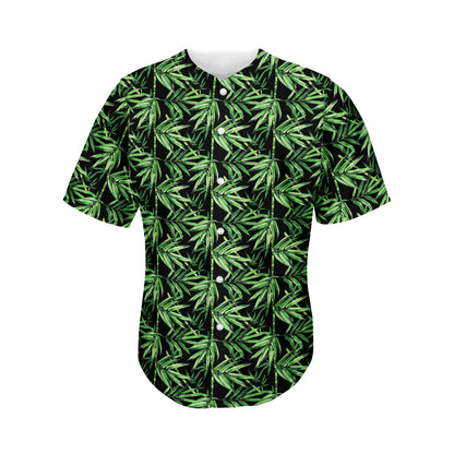 Watercolor Bamboo Pattern Print Men's Baseball Jersey