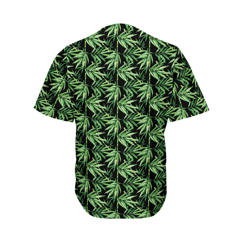 Watercolor Bamboo Pattern Print Men's Baseball Jersey