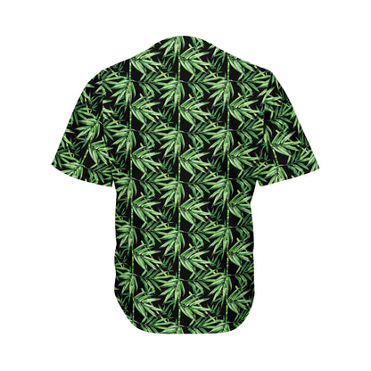 Watercolor Bamboo Pattern Print Men's Baseball Jersey