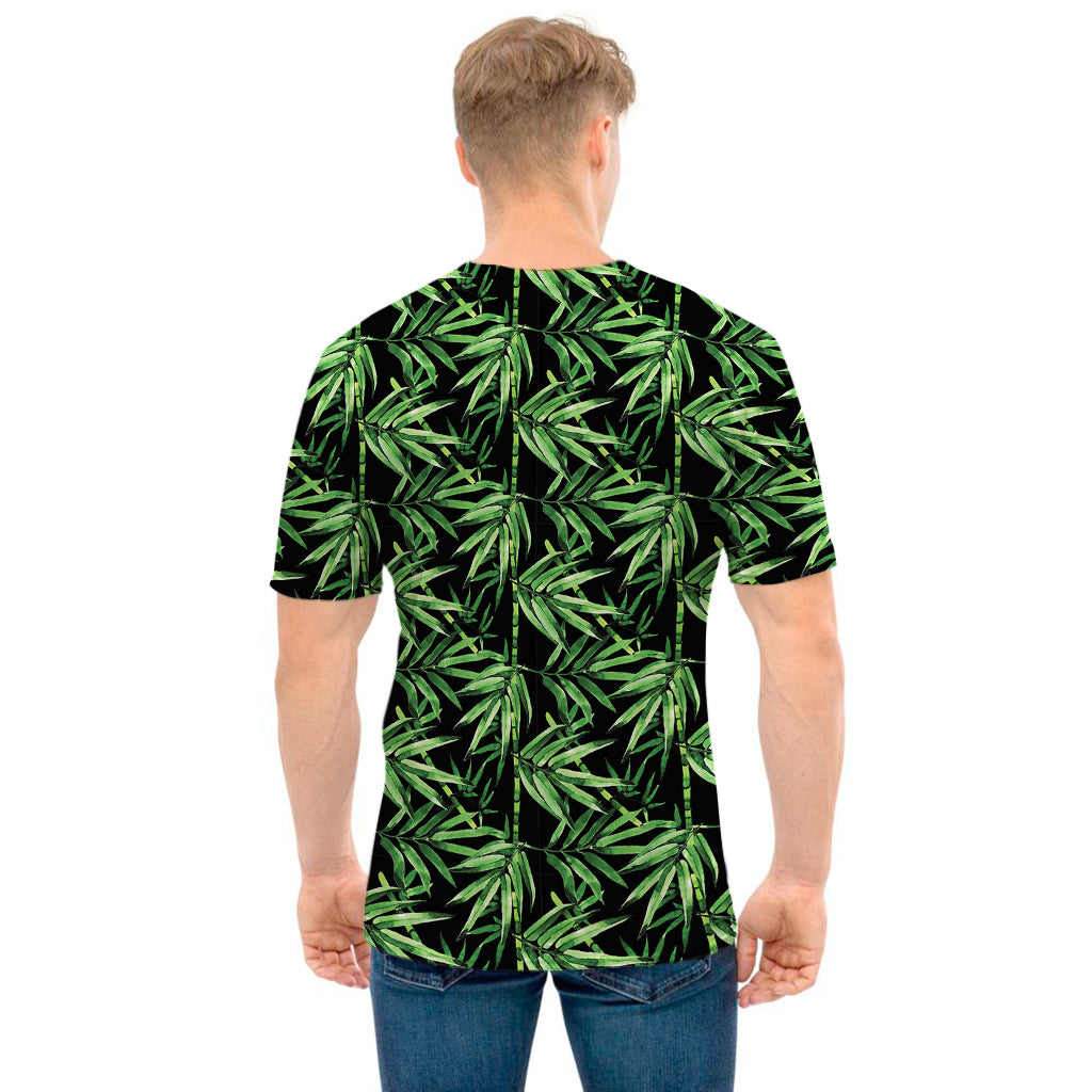 Watercolor Bamboo Pattern Print Men's T-Shirt