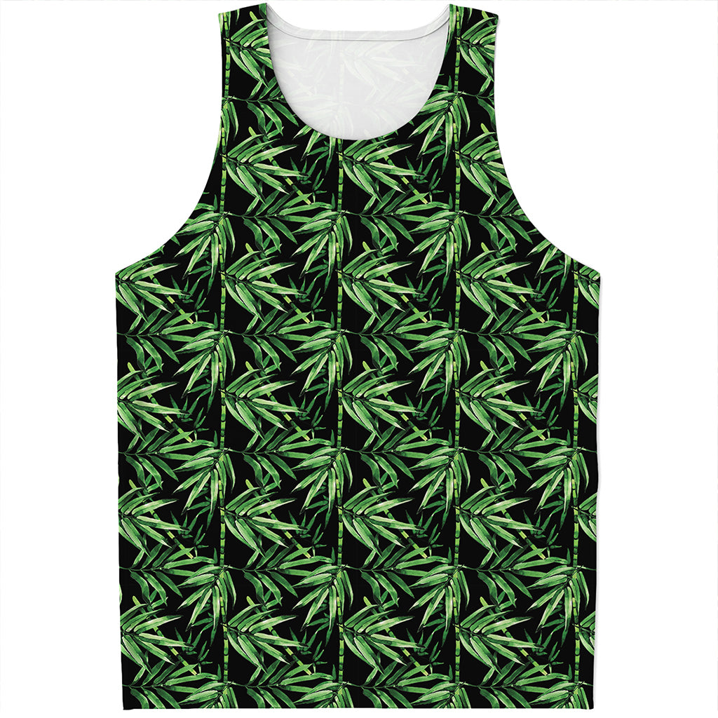 Watercolor Bamboo Pattern Print Men's Tank Top