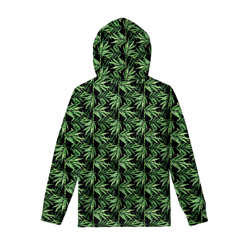 Watercolor Bamboo Pattern Print Pullover Hoodie