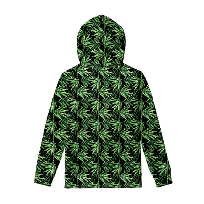 Watercolor Bamboo Pattern Print Pullover Hoodie