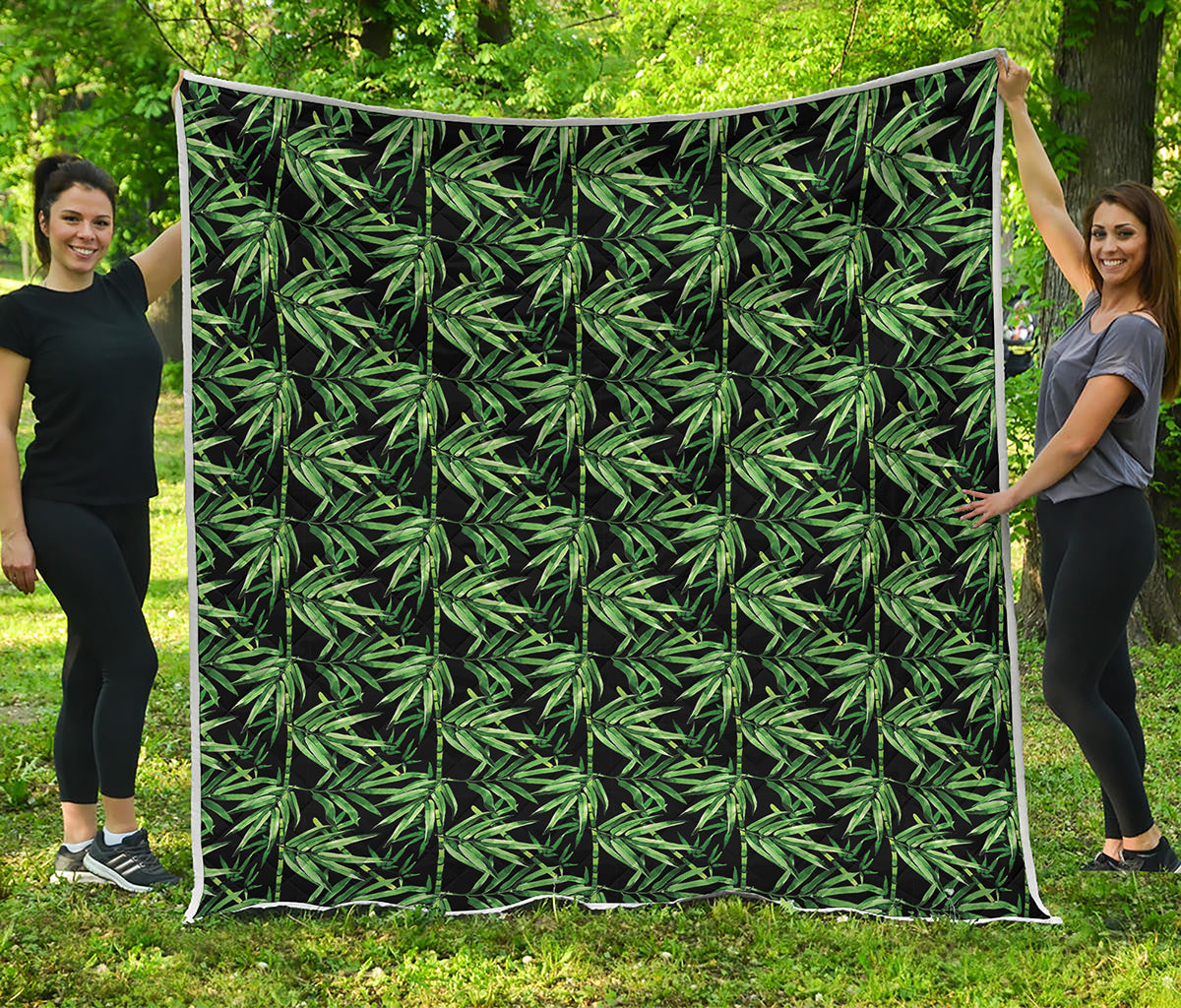 Watercolor Bamboo Pattern Print Quilt