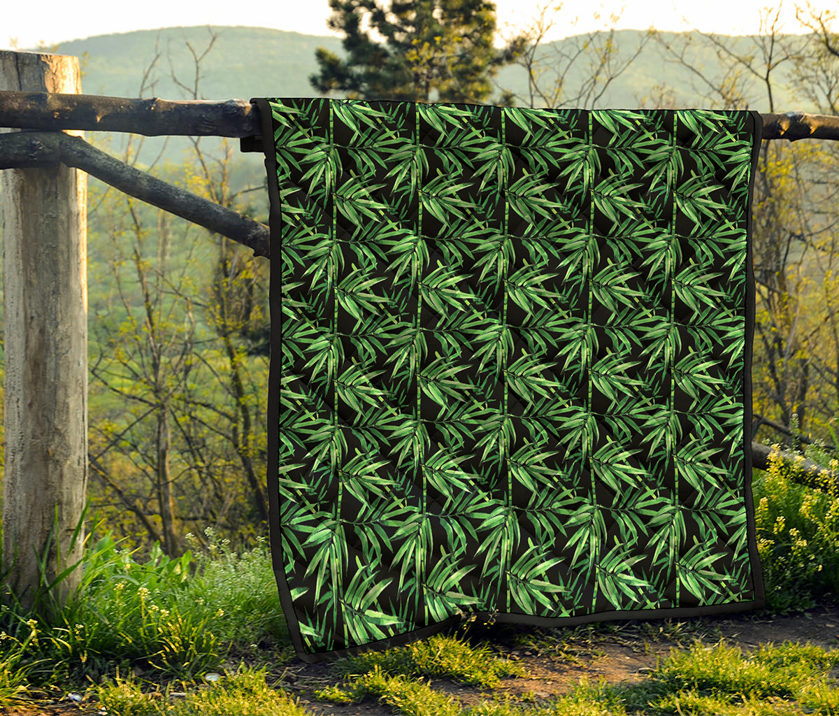 Watercolor Bamboo Pattern Print Quilt