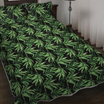 Watercolor Bamboo Pattern Print Quilt Bed Set