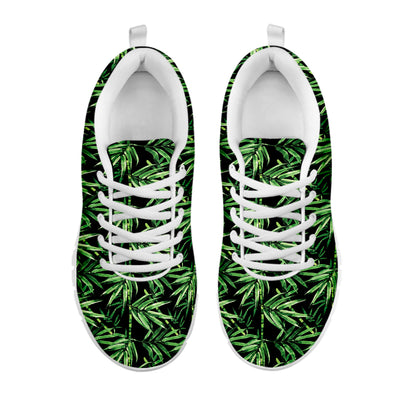 Watercolor Bamboo Pattern Print White Sneakers