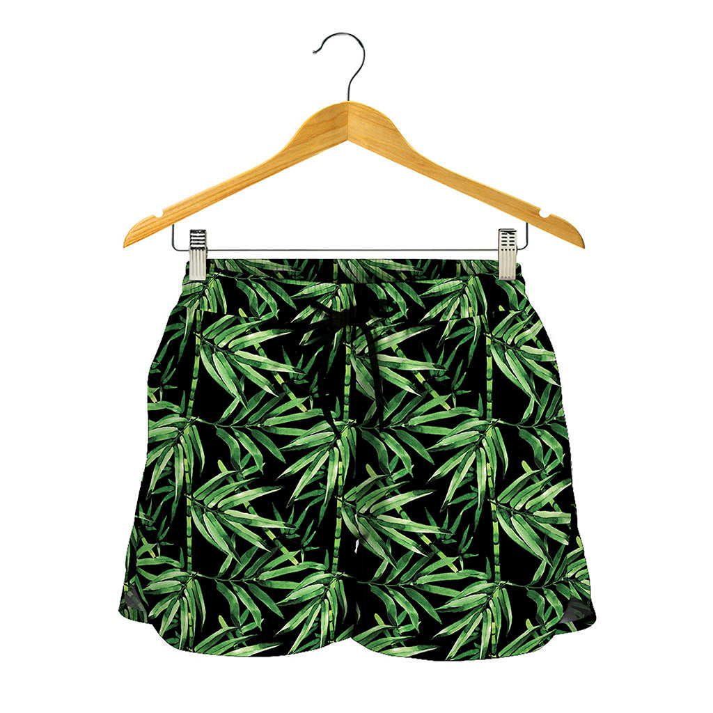 Watercolor Bamboo Pattern Print Women's Shorts