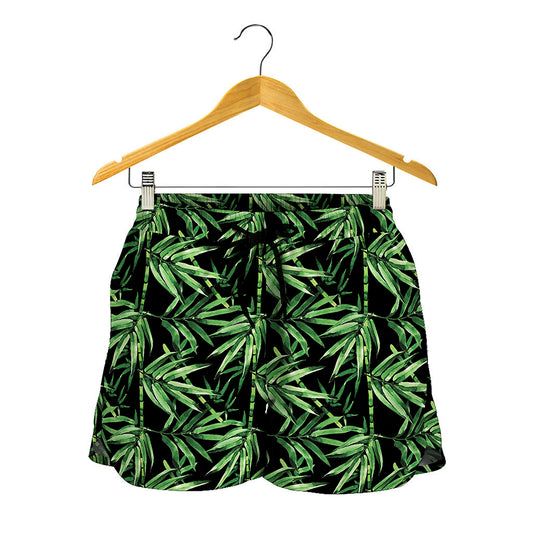 Watercolor Bamboo Pattern Print Women's Shorts