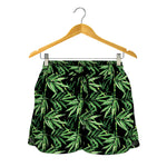 Watercolor Bamboo Pattern Print Women's Shorts