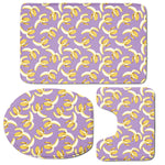 Watercolor Banana Pattern Print 3 Piece Bath Mat Set