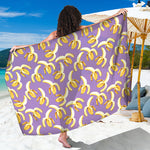 Watercolor Banana Pattern Print Beach Sarong Wrap