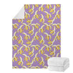 Watercolor Banana Pattern Print Blanket