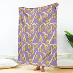 Watercolor Banana Pattern Print Blanket