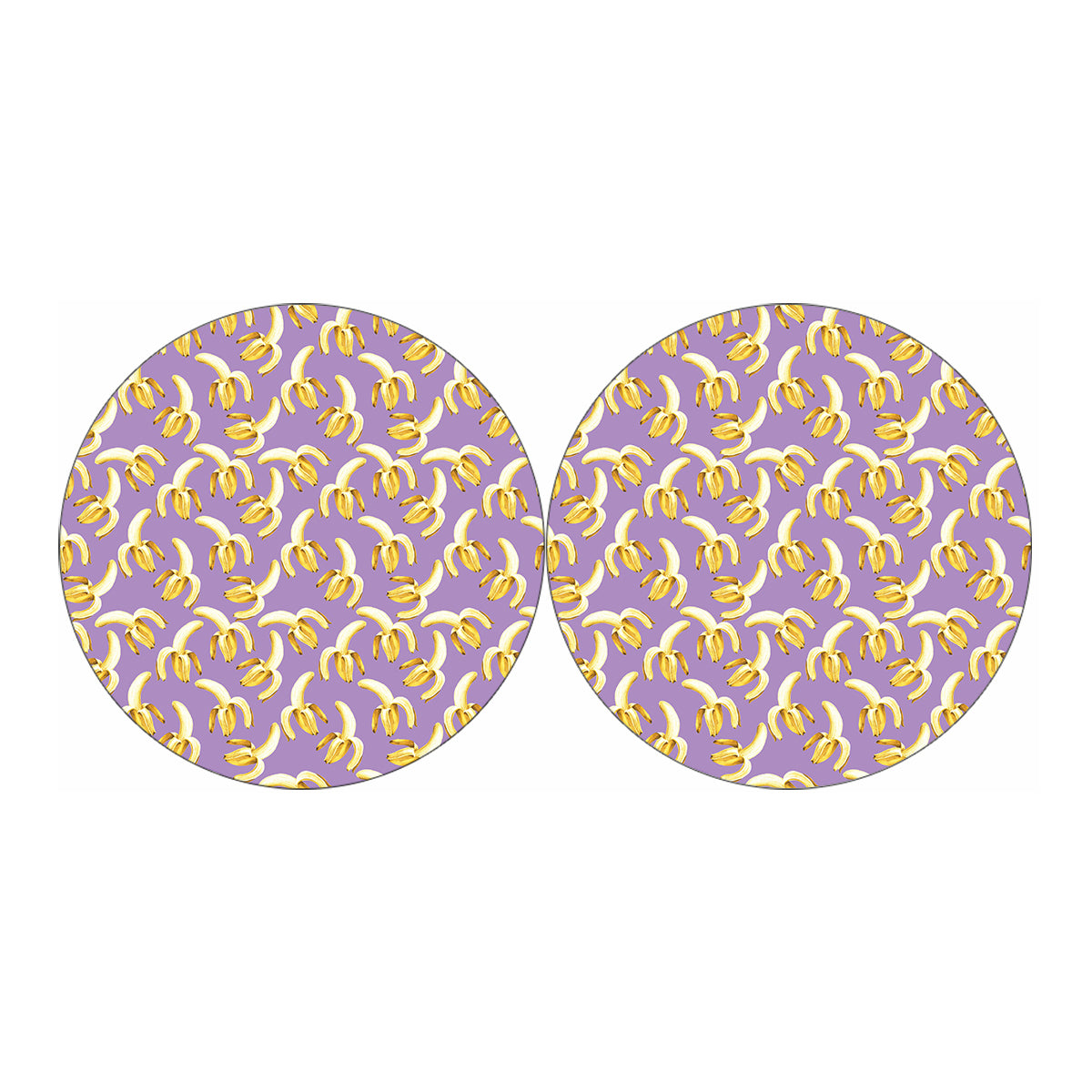 Watercolor Banana Pattern Print Car Coasters