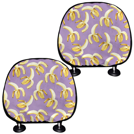 Watercolor Banana Pattern Print Car Headrest Covers