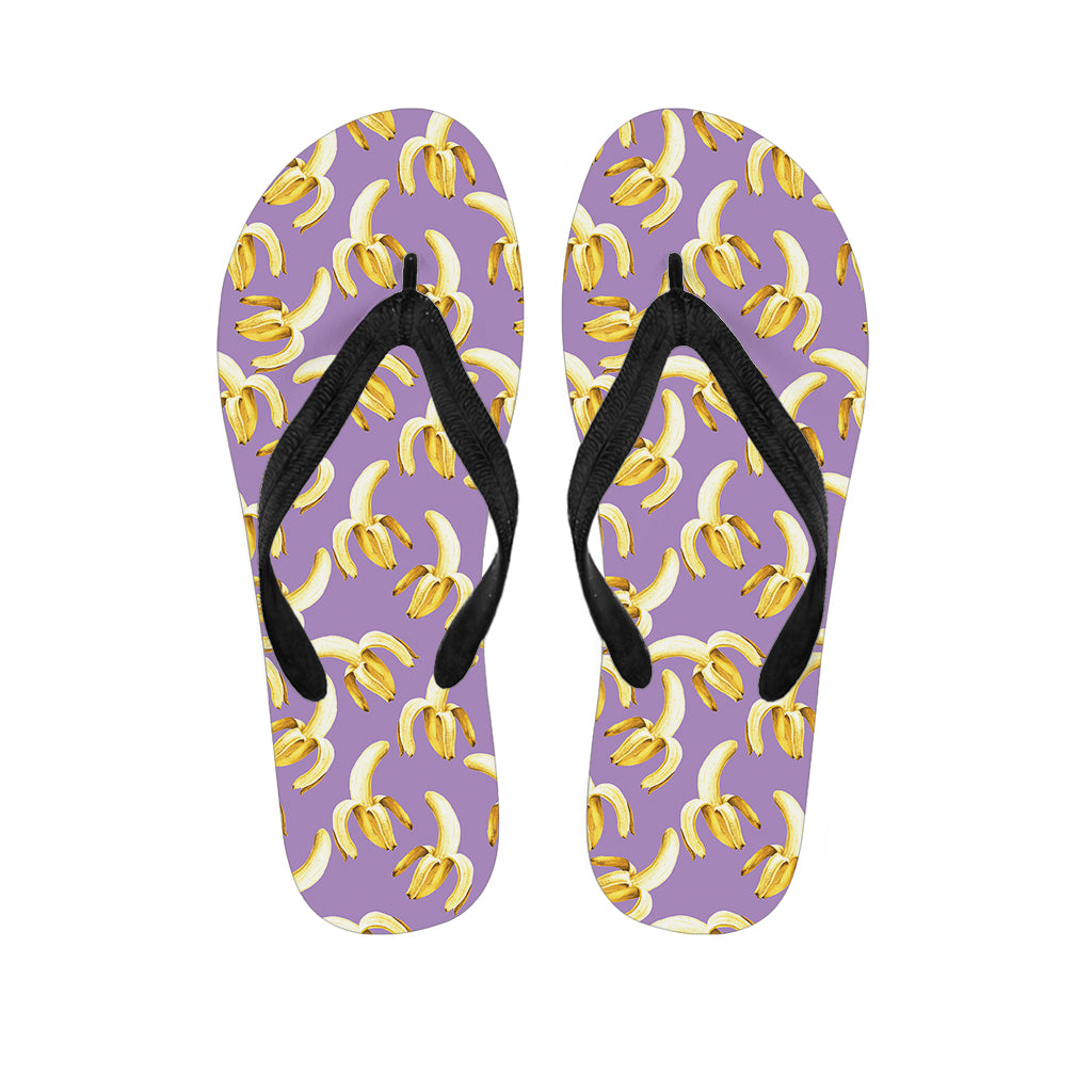 Watercolor Banana Pattern Print Flip Flops
